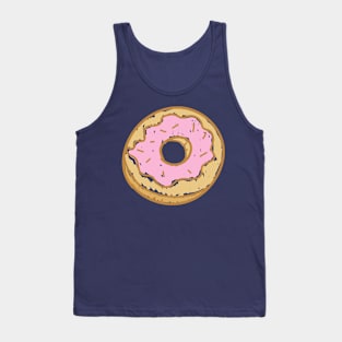 Cute Pink Donut Drawing Kids Tank Top